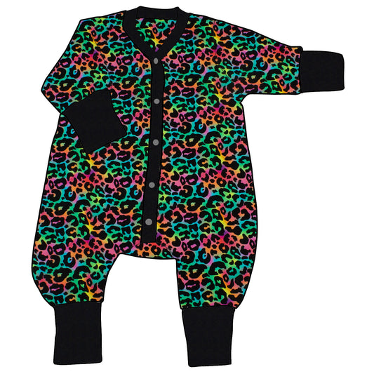 Kinder Einteiler Jumpsuit Leo Regenbogenfarben