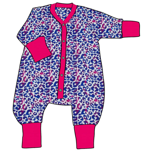 Kinder Einteiler Jumpsuit Leo lila / pink