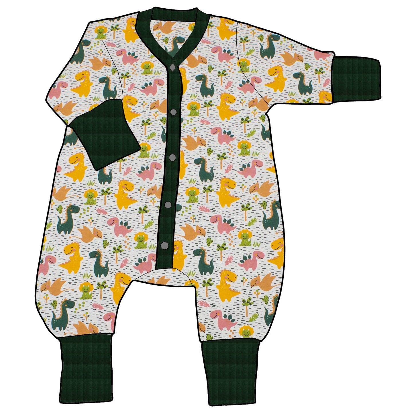 Kinder Einteiler Jumpsuit Dinoland Rosa