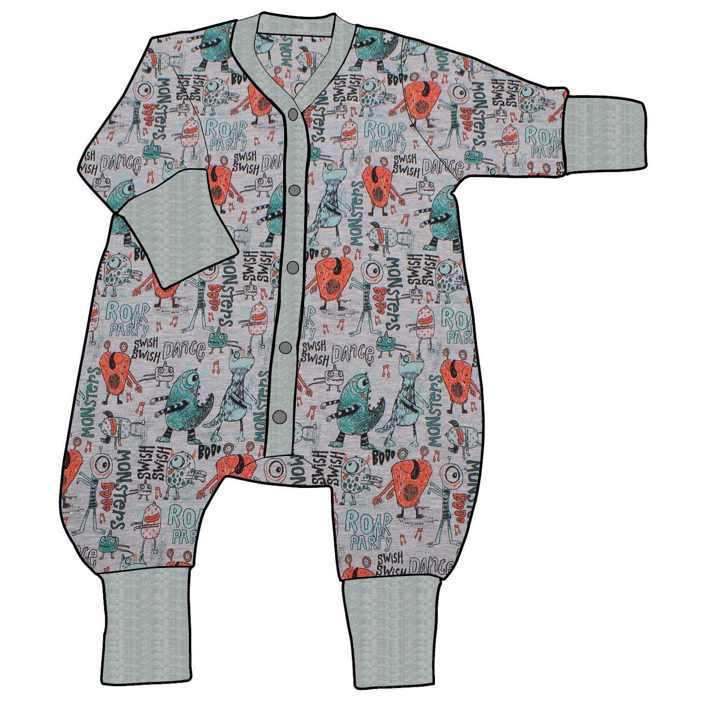 Kinder Einteiler Jumpsuit Partymonster