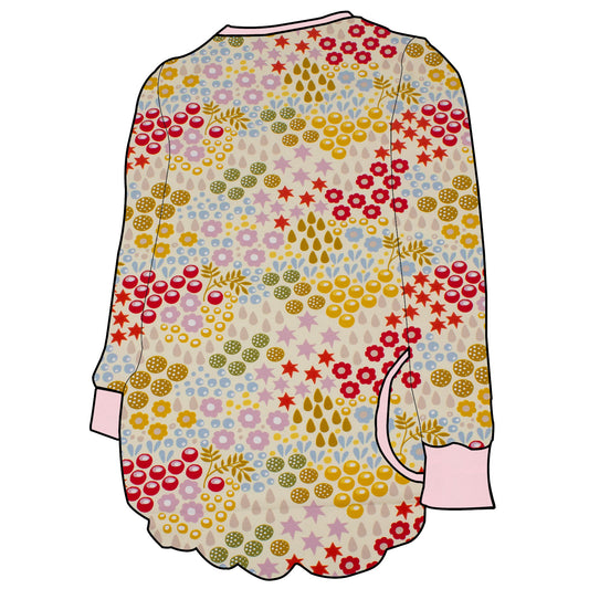 Kinder Ballontunika Retro Blumenwiese creme