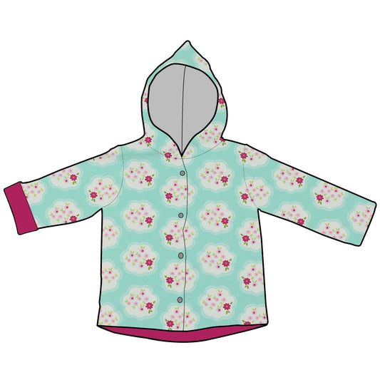 Kinder Wendejacke Übergangsjacke Blümchen