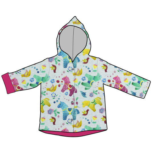 Kinder Wendejacke Übergangsjacke Bunte Pferde