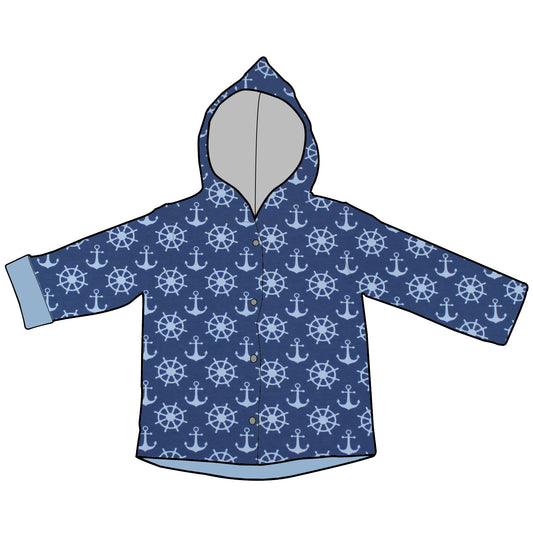 Kinder Wendejacke Übergangsjacke Anker Steuerrad blau