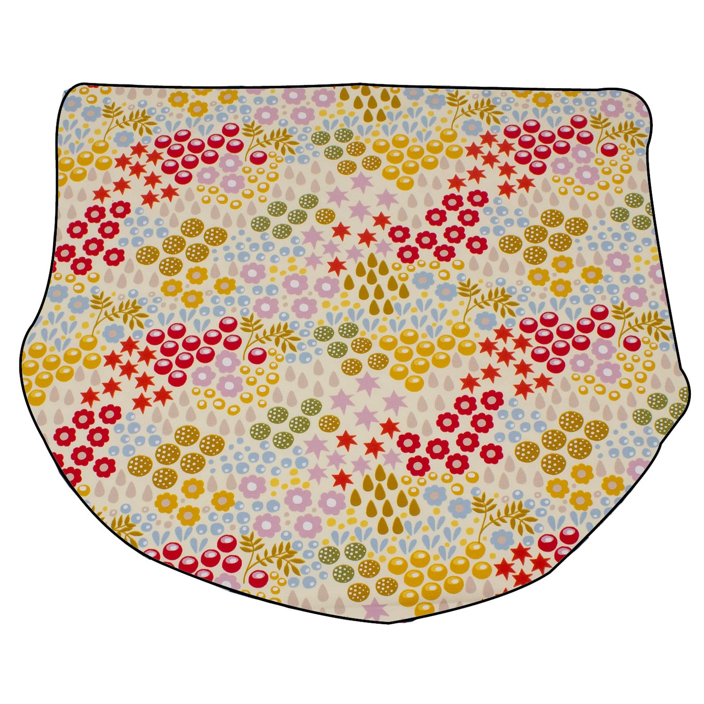 Kinder Halssocke / Miniloop Retro Blumenwiese creme