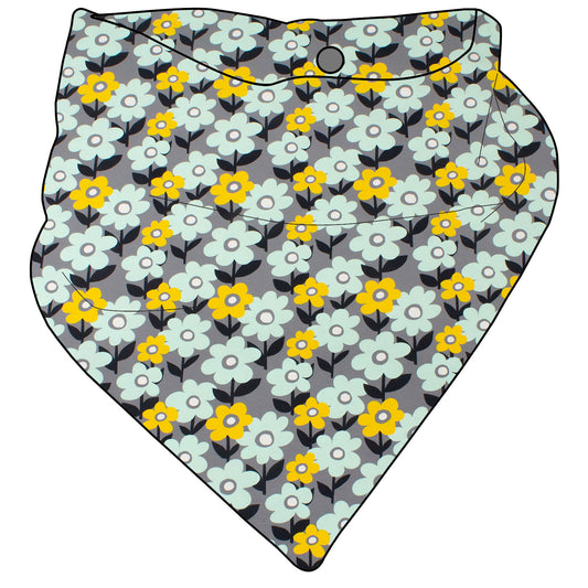 Kinder Mini Halstuch zum knöpfen Retro Blumenwiese
