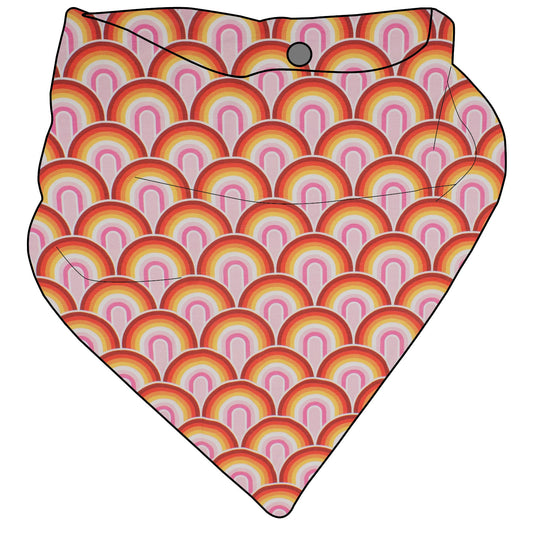 Kinder Mini Halstuch zum knöpfen Regenbogen rosa