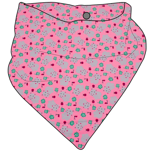 Kinder Mini Halstuch zum knöpfen Nilpferd rosa