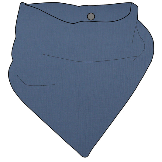 Kinder Mini Halstuch zum knöpfen Musselin Blau