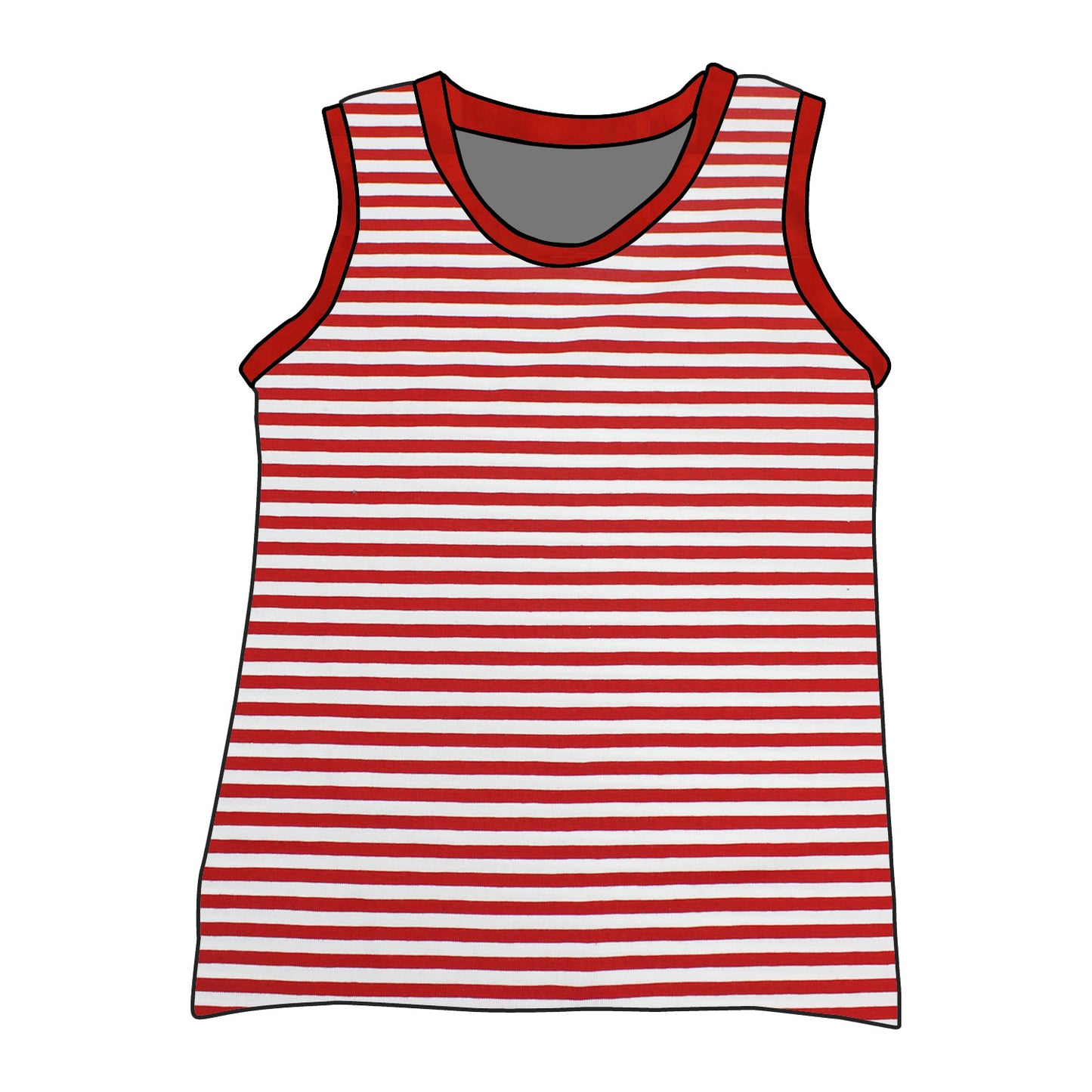 Kinder Unterhemd / Tanktop Rote Ringel