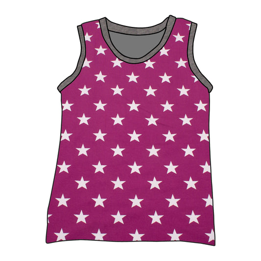 Kinder Unterhemd / Tanktop Sterne beere