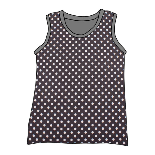 Kinder Unterhemd / Tanktop Punkte dunkelgrau