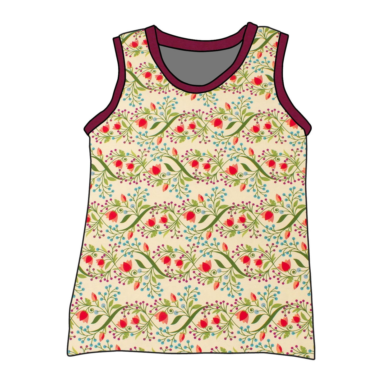 Kinder Unterhemd / Tanktop Blumengarten
