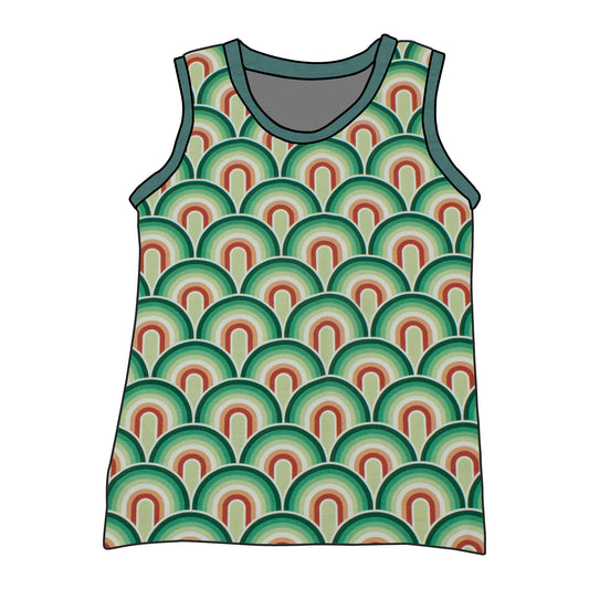Kinder Unterhemd / Tanktop Regenbogen grün