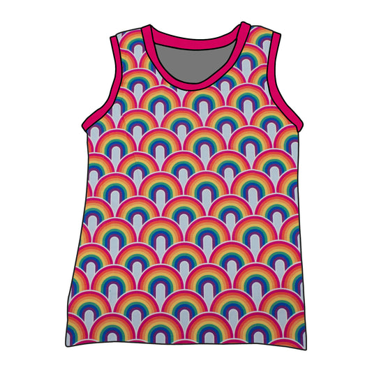 Kinder Unterhemd / Tanktop Regenbogen bunt