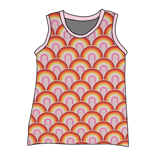 Kinder Unterhemd / Tanktop Regenbogen rosa