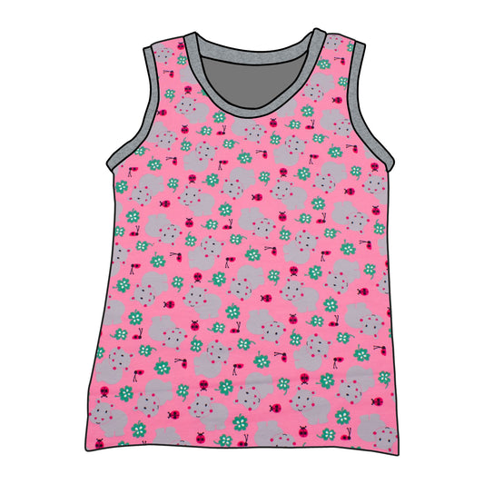 Kinder Unterhemd / Tanktop Nilpferd rosa