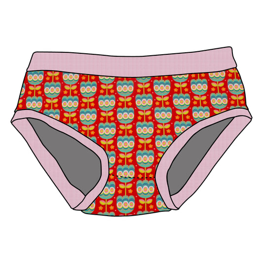 Kinder Unterhose Retro Tulpen rot