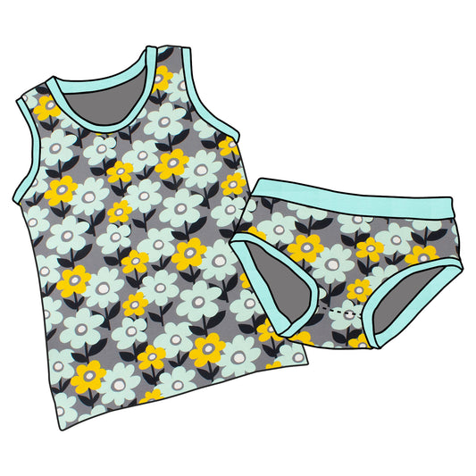 Kinder Unterwäsche-Set Retro Blumenwiese