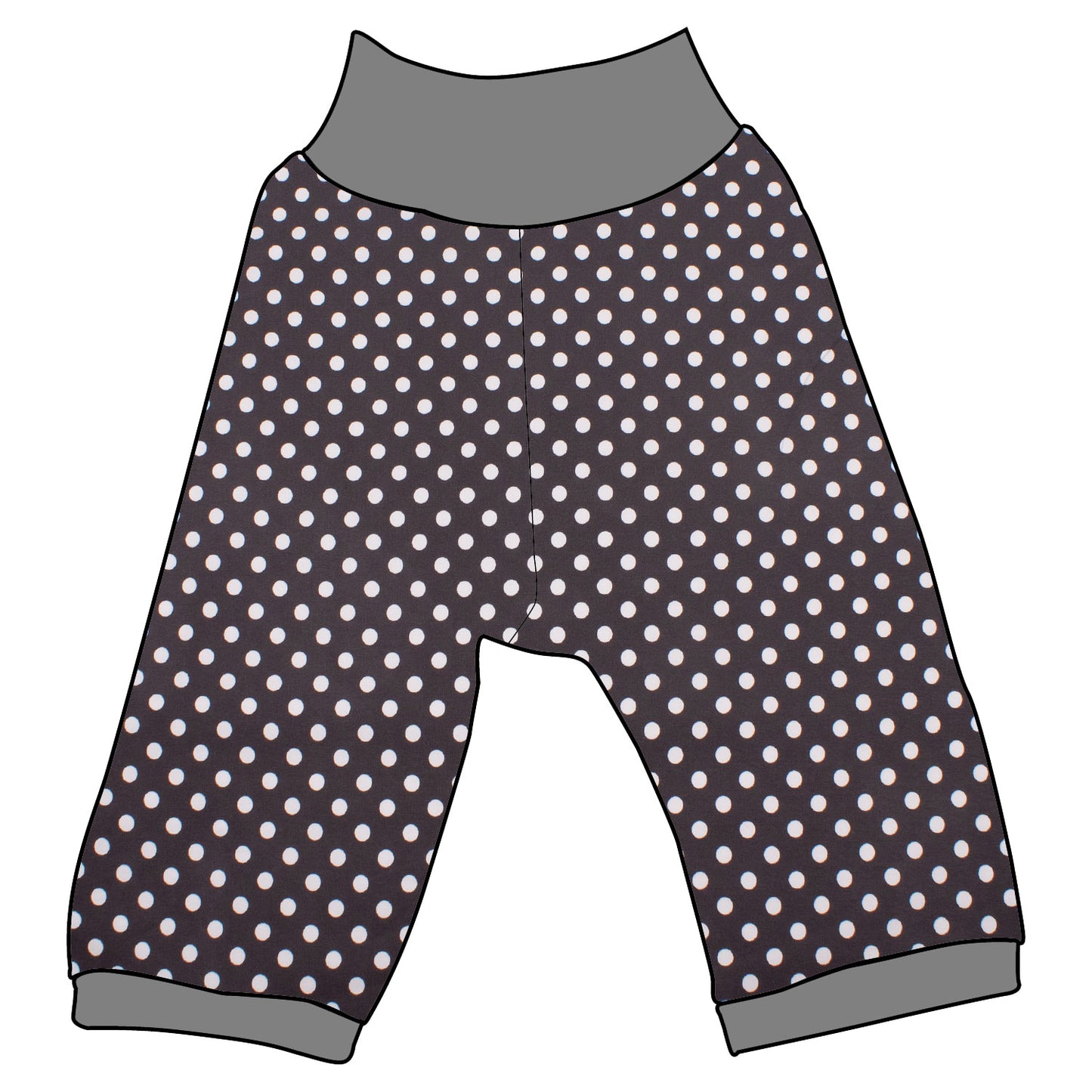 Kinder 3/4 Caprihose Sommerhose Punkte dunkelgrau