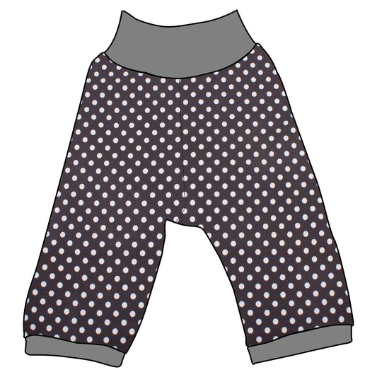 Kinder 3/4 Caprihose Sommerhose Punkte dunkelgrau