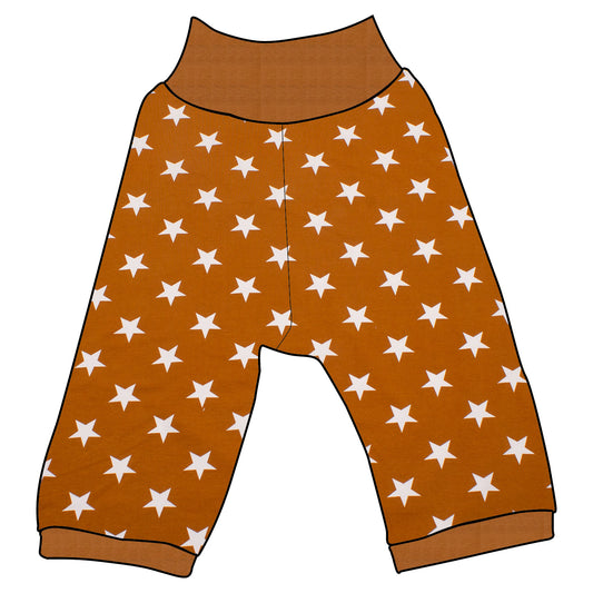 Kinder 3/4 Caprihose Sommerhose Sterne ocker