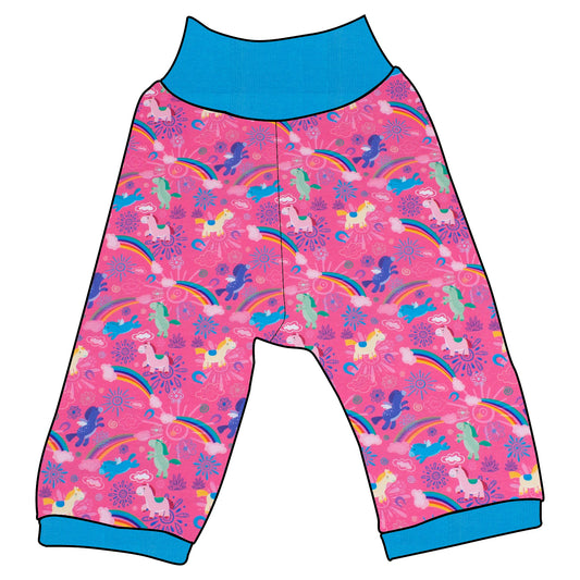 Kinder 3/4 Caprihose Sommerhose Regenbogen Einhörner