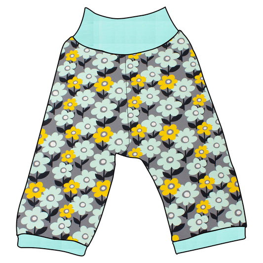 Kinder 3/4 Caprihose Sommerhose Retro Blumenwiese