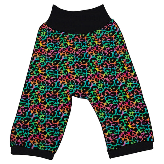 Kinder 3/4 Caprihose Sommerhose Leo Regenbogenfarben