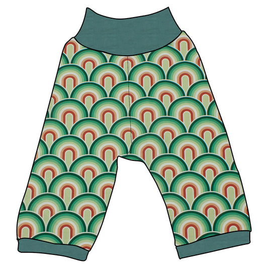 Kinder 3/4 Caprihose Sommerhose Regenbogen grün