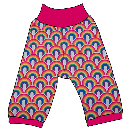 Kinder 3/4 Caprihose Sommerhose Regenbogen bunt