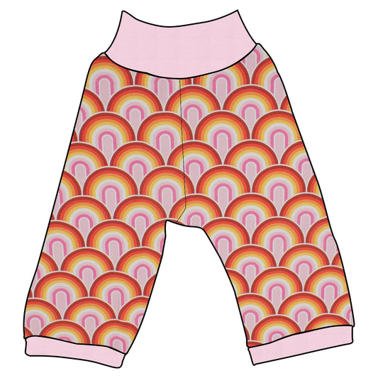 Kinder 3/4 Caprihose Sommerhose Regenbogen rosa