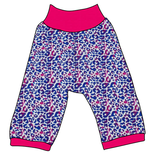 Kinder 3/4 Caprihose Sommerhose Leo lila / pink