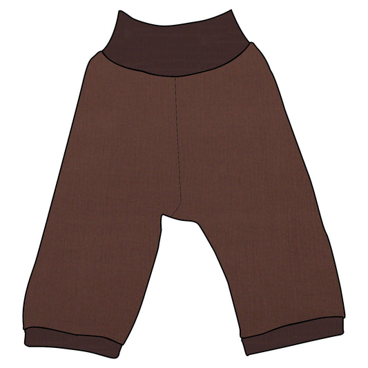 Kinder 3/4 Caprihose Sommerhose Musselin Braun