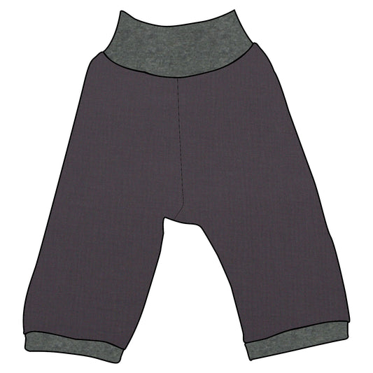 Kinder 3/4 Caprihose Sommerhose Musselin Dunkelgrau