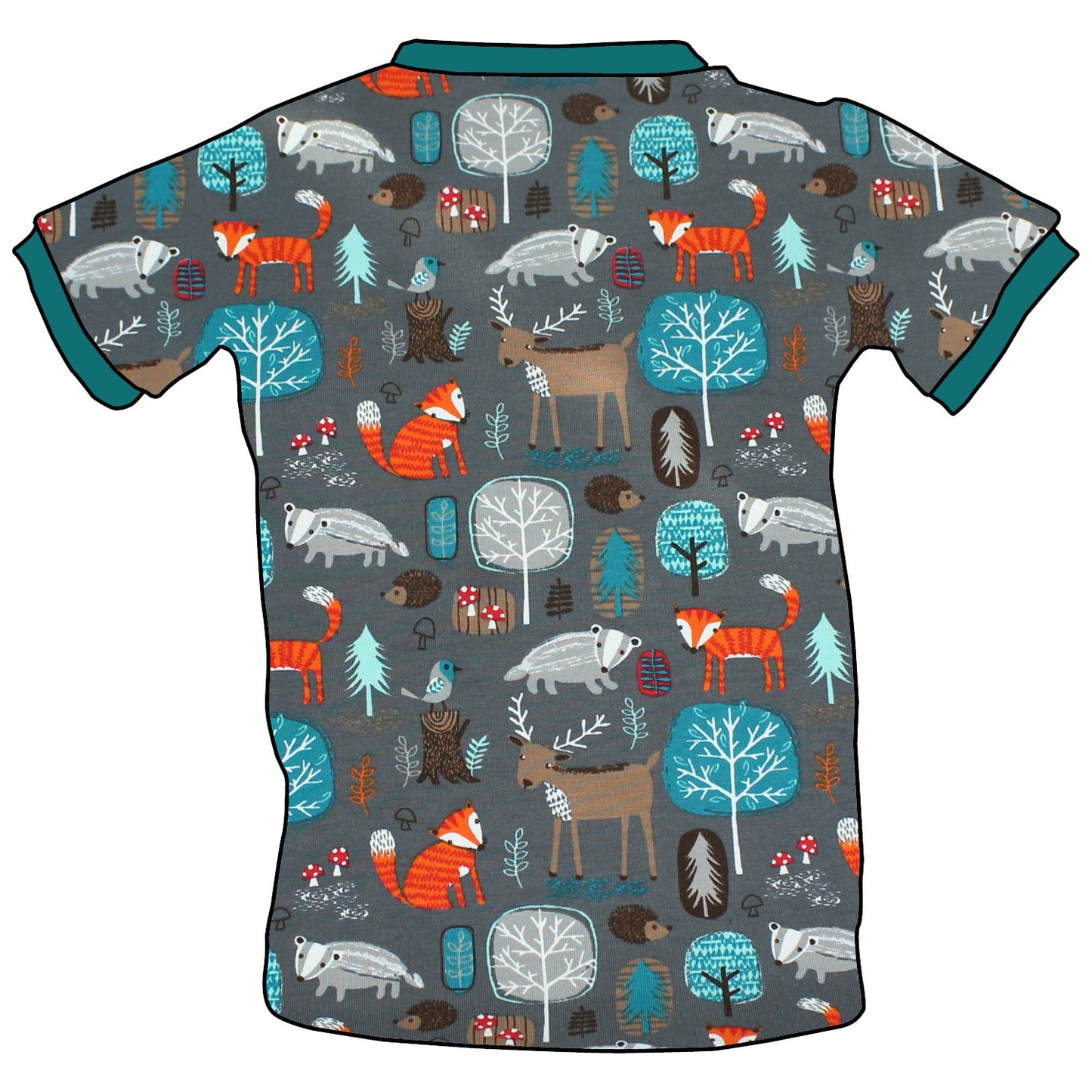 Kinder T-Shirt Waldtiere grau