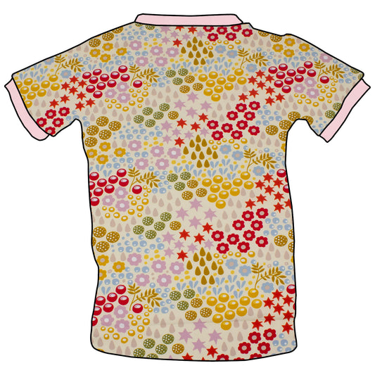 Kinder T-Shirt Retro Blumenwiese creme