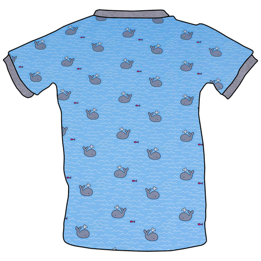 Kinder T-Shirt Kleiner Wal hellblau