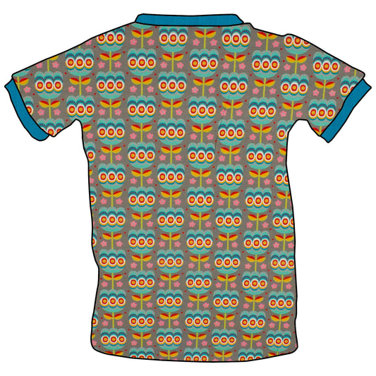 Kinder T-Shirt Retro Tulpen grau