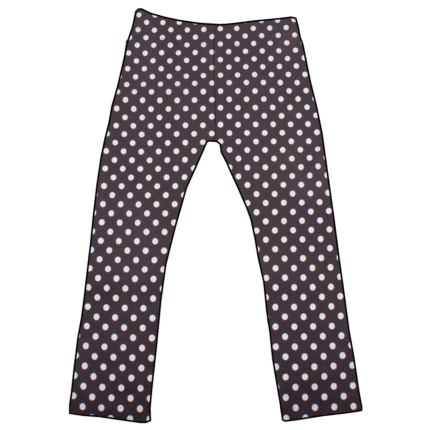 Damen Leggings Skinny Hose Punkte dunkelgrau