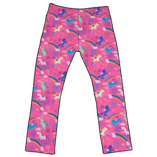 Damen Leggings Skinny Hose Regenbogen Einhörner