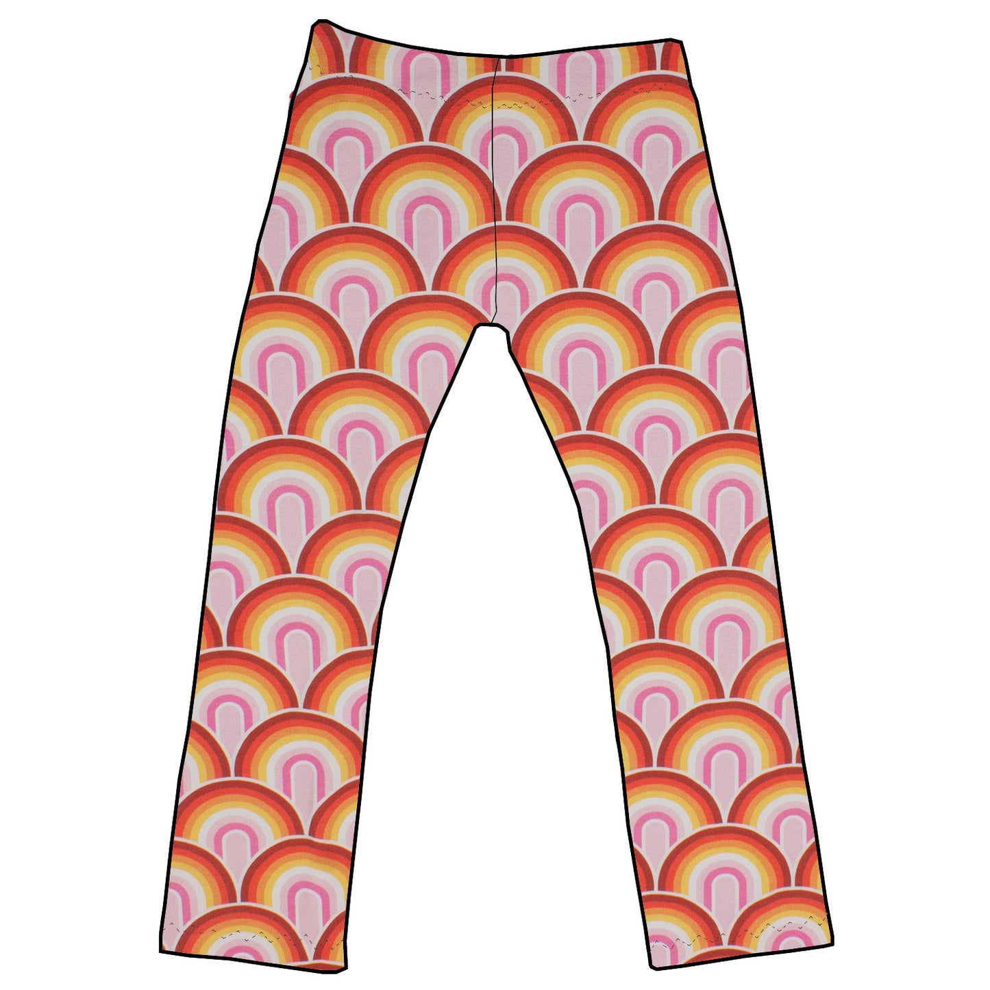 Damen Leggings Skinny Hose Regenbogen rosa