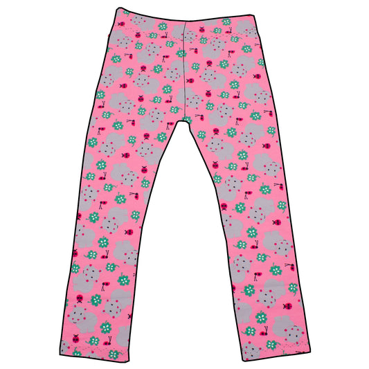 Damen Leggings Skinny Hose Nilpferd rosa