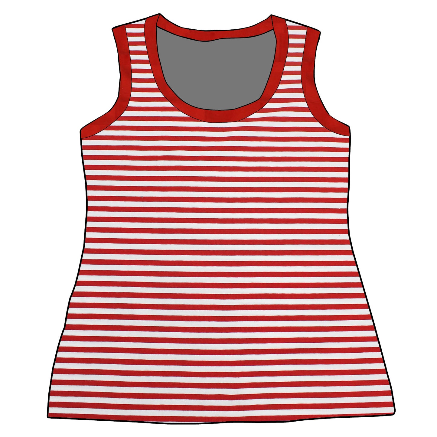 Damen Tanktop Rote Ringel