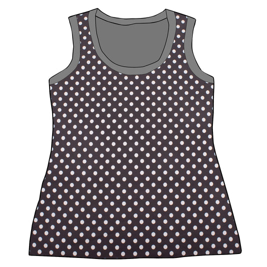 Damen Tanktop Punkte dunkelgrau
