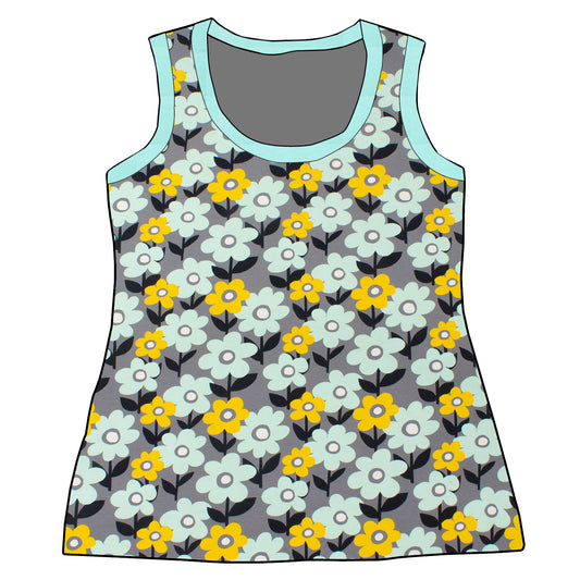 Damen Tanktop Retro Blumenwiese