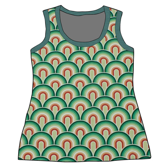 Damen Tanktop Regenbogen grün
