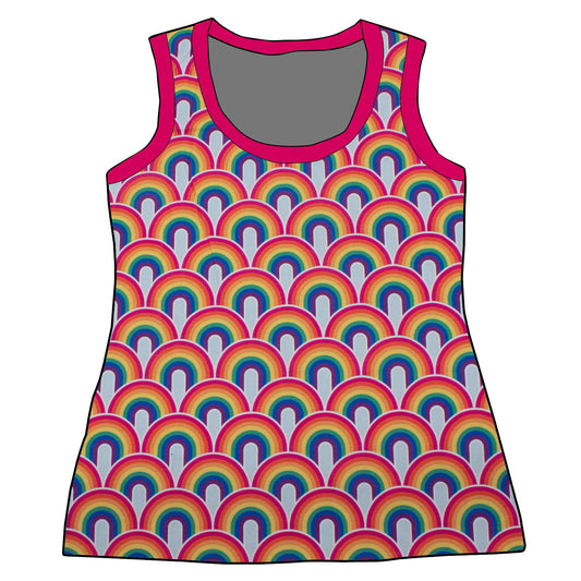 Damen Tanktop Regenbogen bunt
