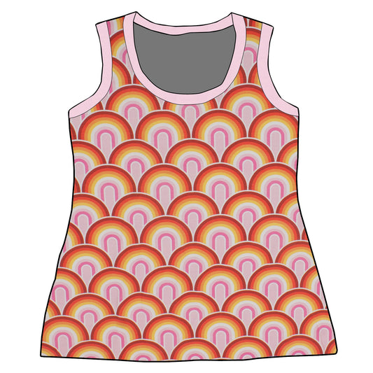Damen Tanktop Regenbogen rosa