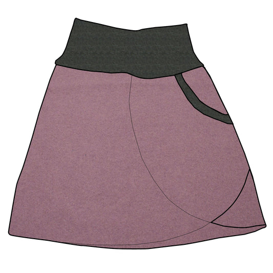 Damen Walkrock / falscher Wickelrock Walk Altrosa / Altrosa